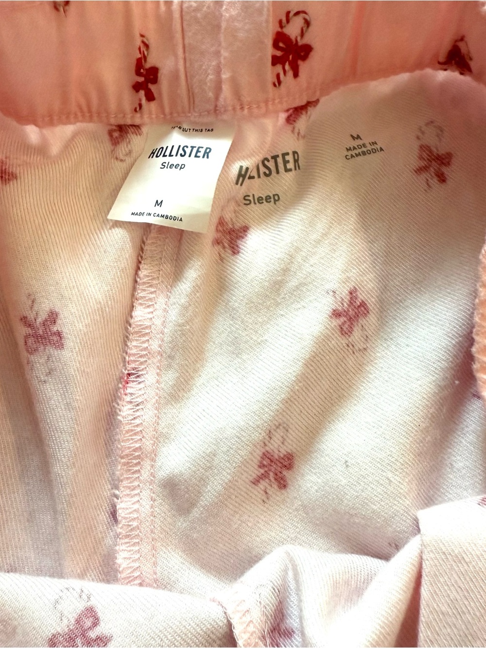 Hollister Pink Floral & Plaid Sleep Shorts Set with Bow Accents - Picture 4 of 5